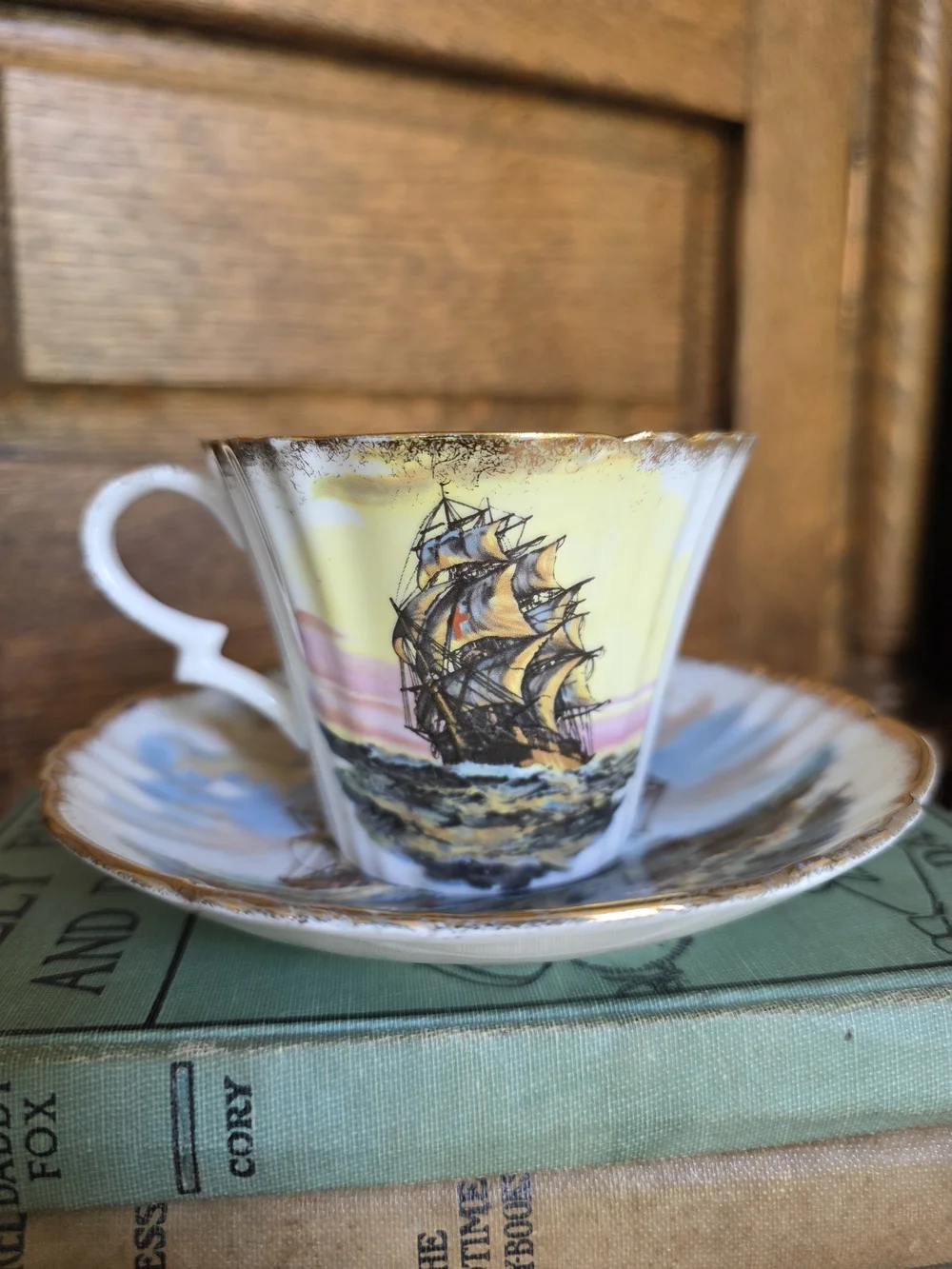 Vintage Royal Standard Nautical Sailing Ship Teacup and Saucer Set